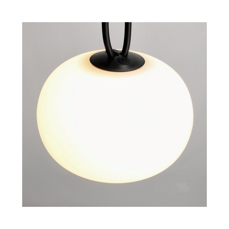 LED dæmpbar genopladelig udendørslampe VENEZIA LED/1,5W/5V 2500K IP54 2600 mAh sort