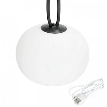 LED dæmpbar genopladelig udendørslampe VENEZIA LED/1,5W/5V 2500K IP54 2600 mAh sort
