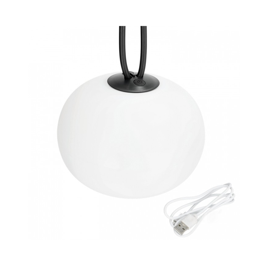 LED dæmpbar genopladelig udendørslampe VENEZIA LED/1,5W/5V 2500K IP54 2600 mAh sort