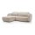 Venstrevendt L-formet hjørnesovesofa med sovefunktion og opbevaring OLBIA, beige