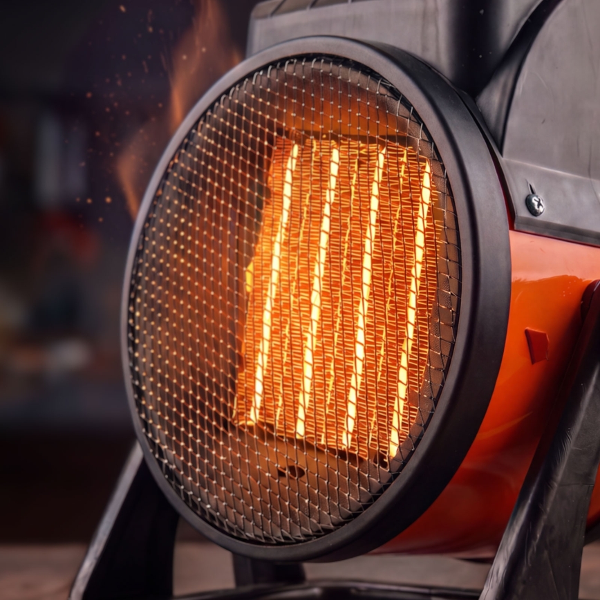 Ventilator med keramisk varmeelement 1000/2000W/230V orange/sort