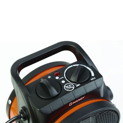 Ventilator med keramisk varmeelement 1000/2000W/230V orange/sort