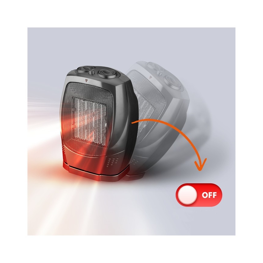 Ventilator med keramisk varmeelement RIN 1500W/230V sort