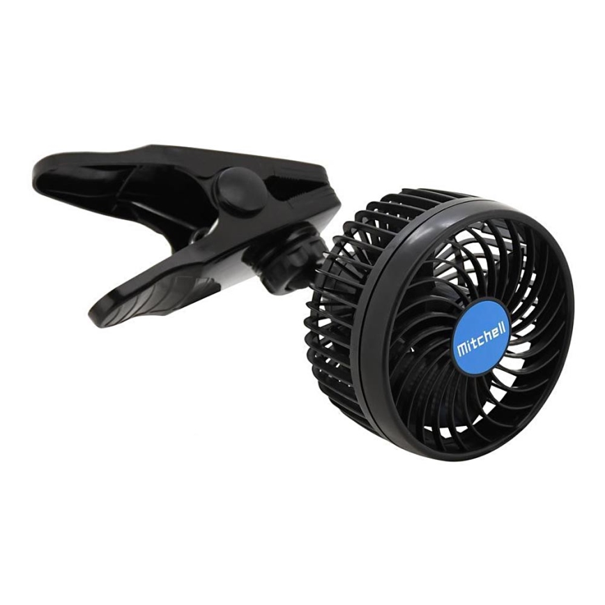 Ventilator med klemme USB 4W/5V sort