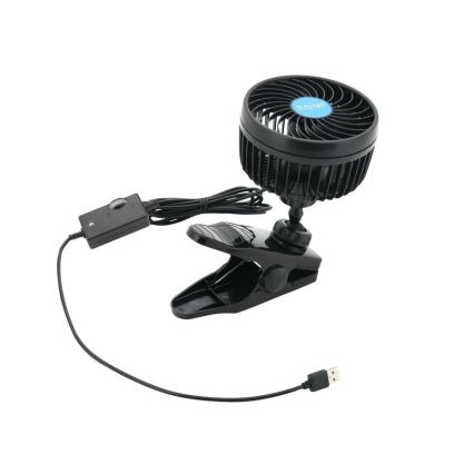 Ventilator med klemme USB 4W/5V sort