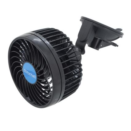 Ventilator med sugekop til bil 4W/12V sort