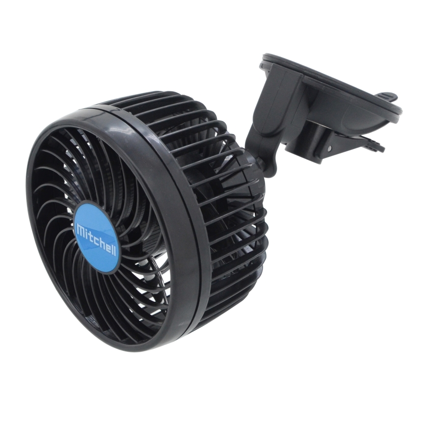 Ventilator med sugekop til bil 4W/12V sort