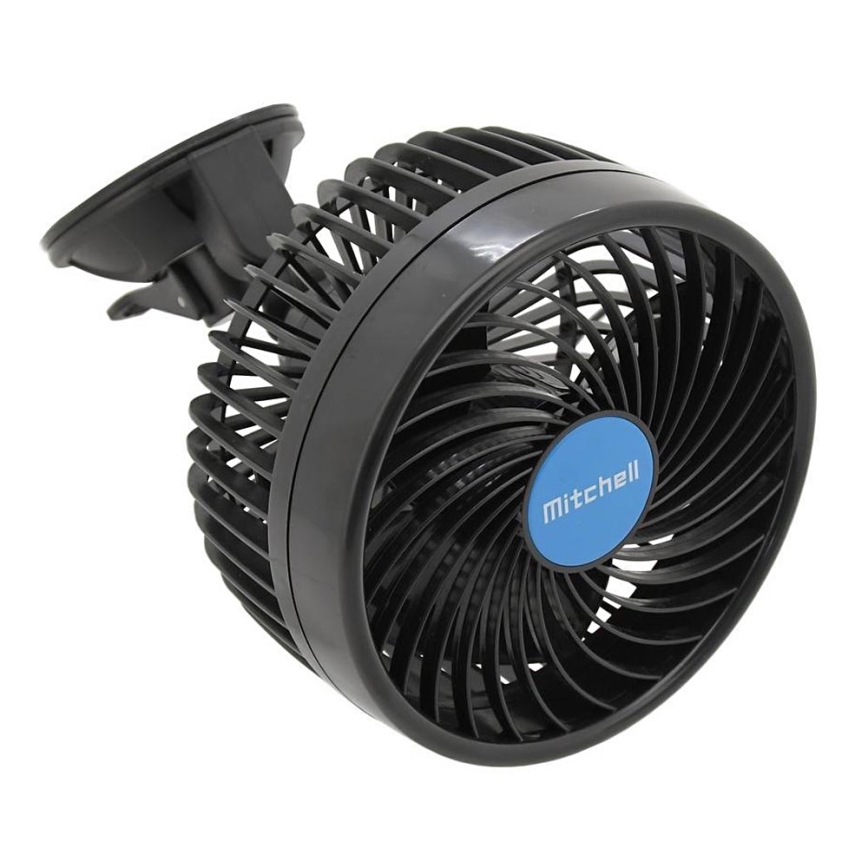 Ventilator med sugekop til bil 9W/12V sort