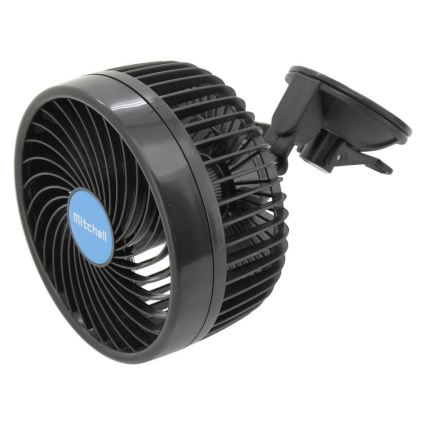 Ventilator med sugekop til bil 9W/12V sort