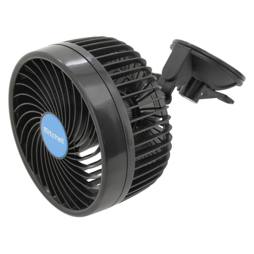 Ventilator med sugekop til bil 9W/12V sort