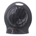 Ventilator med varmeelement 1000/2000W/230V sort