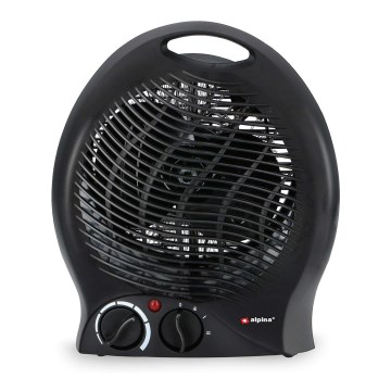 Ventilator med varmeelement 1000/2000W/230V sort