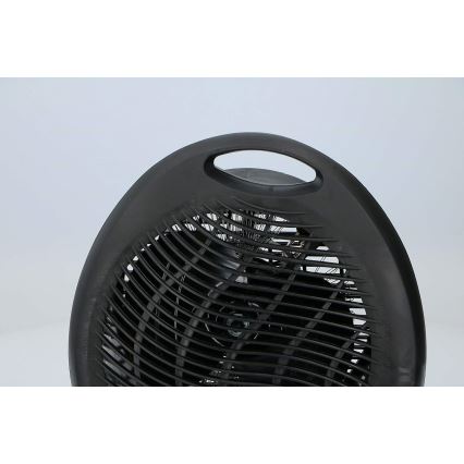 Ventilator med varmeelement 1000/2000W/230V sort