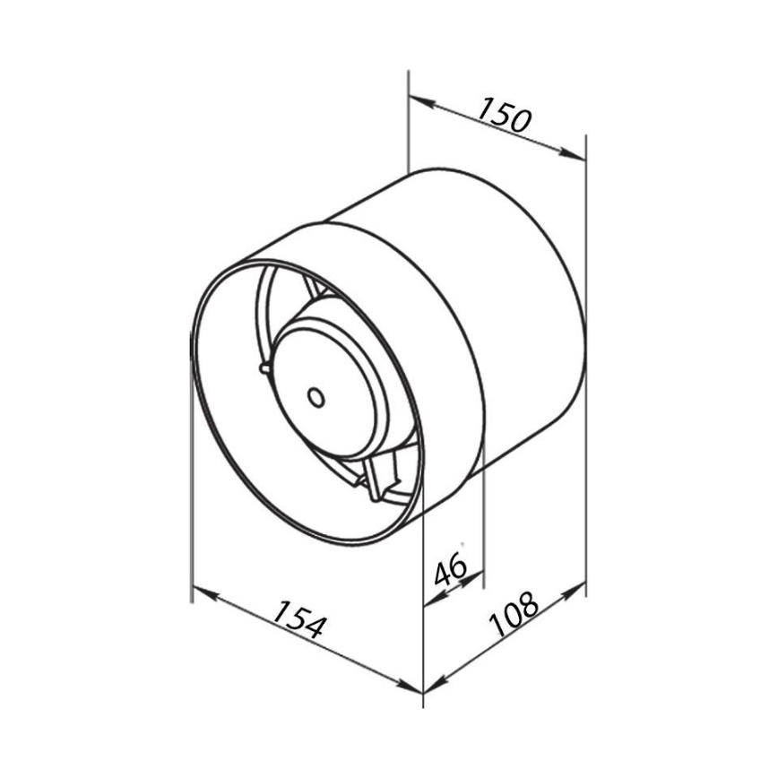 Ventilator VENTS 150VKO 15 cm