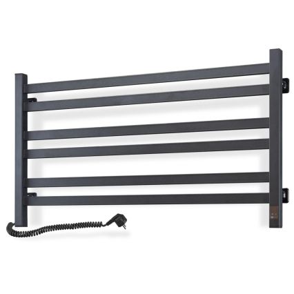 Vertaduro - Elektrisk håndklædetørrer med termostat AVA 181W/230V 50x90 cm IP44 sort venstre