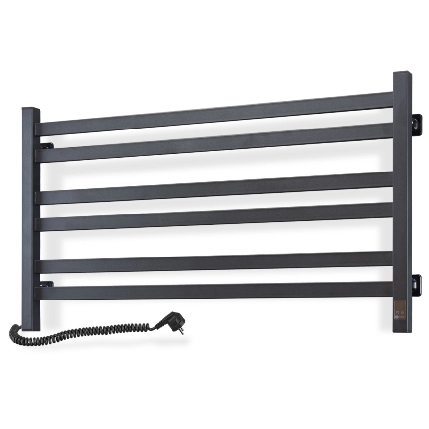 Vertaduro - Elektrisk håndklædetørrer med termostat AVA 181W/230V 50x90 cm IP44 sort venstre