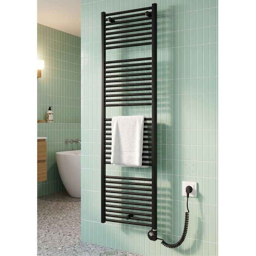 Vertaduro - Badeværelsesradiator med termostat DENISE 800W 178x50 cm sort