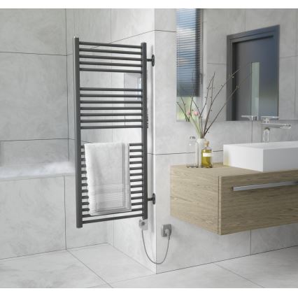 Vertaduro - Badeværelsesradiator med termostat MEG 600W 118x50 cm antracit