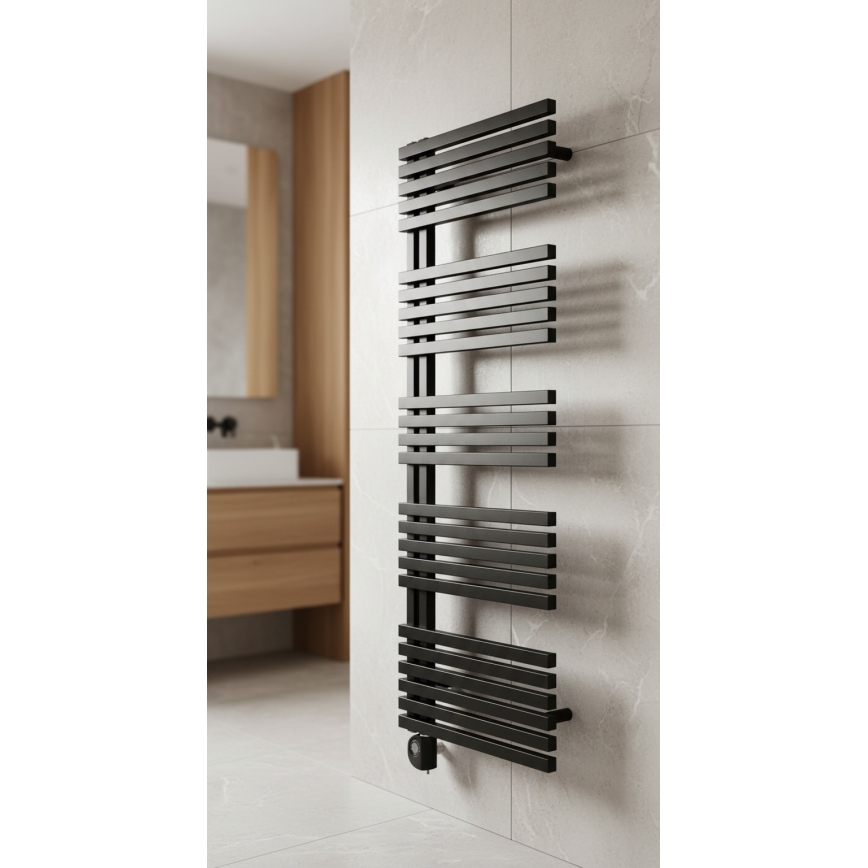 Vertaduro - Badeværelsesradiator med termostat MICHELLE 600W 129x50 cm sort
