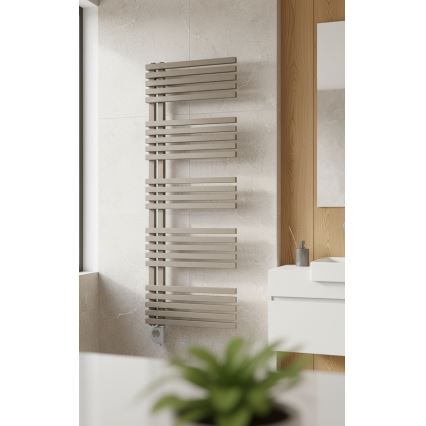 Vertaduro - Badeværelsesradiator med termostat MICHELLE 600W 129x50 cm taupe