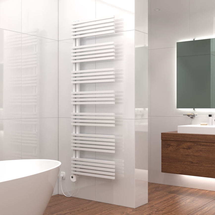Vertaduro - Badeværelsesradiator med termostat MICHELLE 900W 177x50 cm hvid