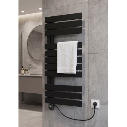 Vertaduro - Badeværelsesradiator med termostat ZIVA 500 W 109 x 50 cm, sort