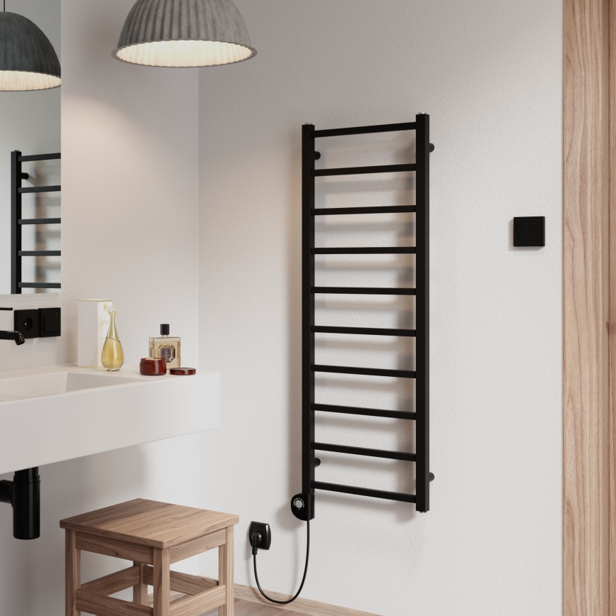 Vertaduro - Badeværelsesradiator med termostat ZOE 400W 114x40 cm sort
