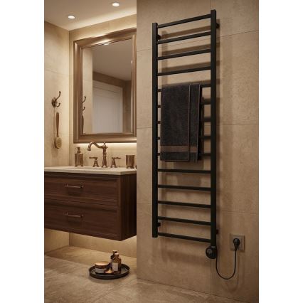 Vertaduro - Badeværelsesradiator med termostat ZOE 400W 186x50 cm sort