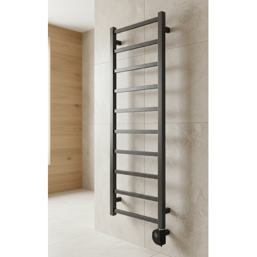 Vertaduro - Badeværelsesradiator ZOE med termostat, 400 W, 114 x 40 cm, anthracit