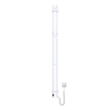 Vertaduro - Elektrisk håndklædetørrer med termostat VEO 106W/230V 150x9 cm IP44 hvid højre