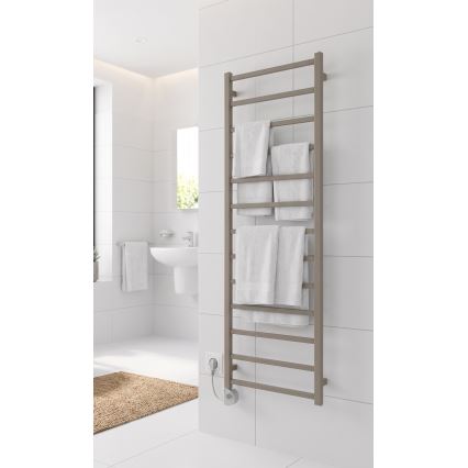 Vertaduro - ZOE badeværelsesradiator med termostat 400W 150x50 cm taupe