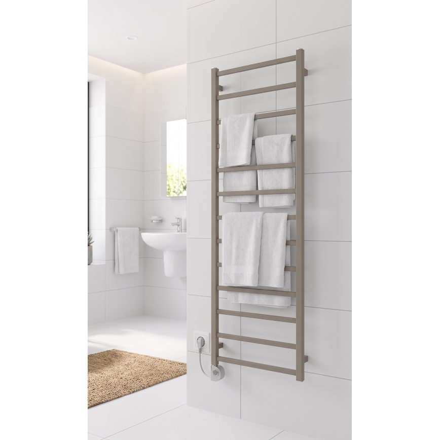 Vertaduro - ZOE badeværelsesradiator med termostat 400W 150x50 cm taupe