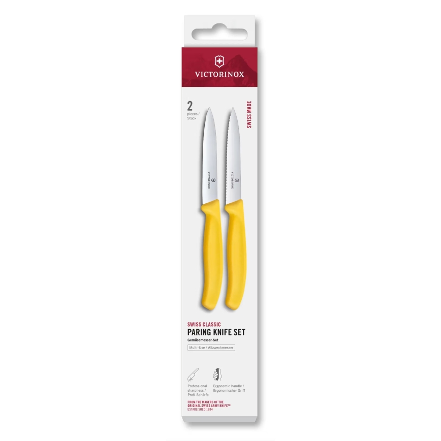 Victorinox - 2-pak grøntsagsknive SWISS CLASSIC 10 cm, gul