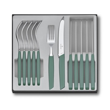Victorinox - Bestiksæt SWISS MODERN, 12 dele, turkis
