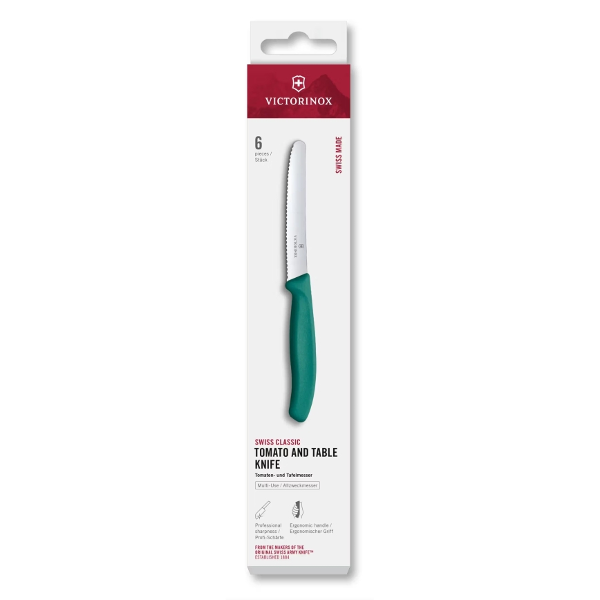 Victorinox - Grøntsagsknivsæt SWISS CLASSIC 11 cm 6 stk turkis