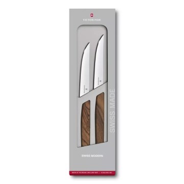 Victorinox - Steakknivsæt SWISS MODERN 12 cm, 2 stk., valnød