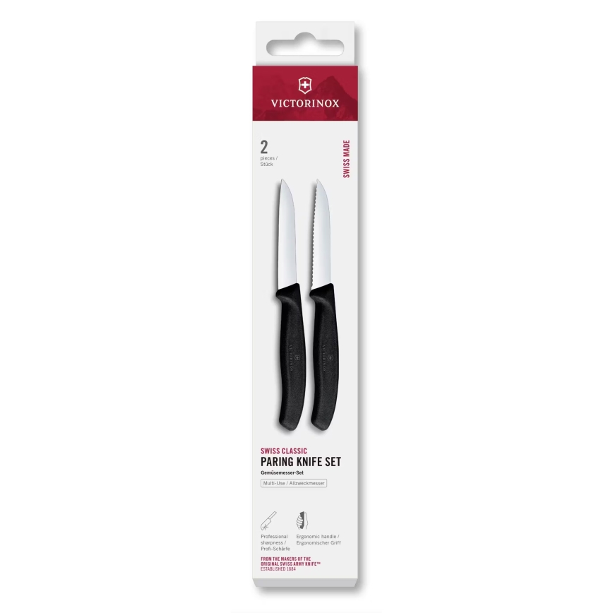 Victorinox - SWISS CLASSIC grøntsagsknivsæt 8 cm, 2 stk., sort