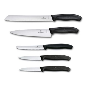 Victorinox - SWISS CLASSIC køkkenknivsæt, 5 dele, sort