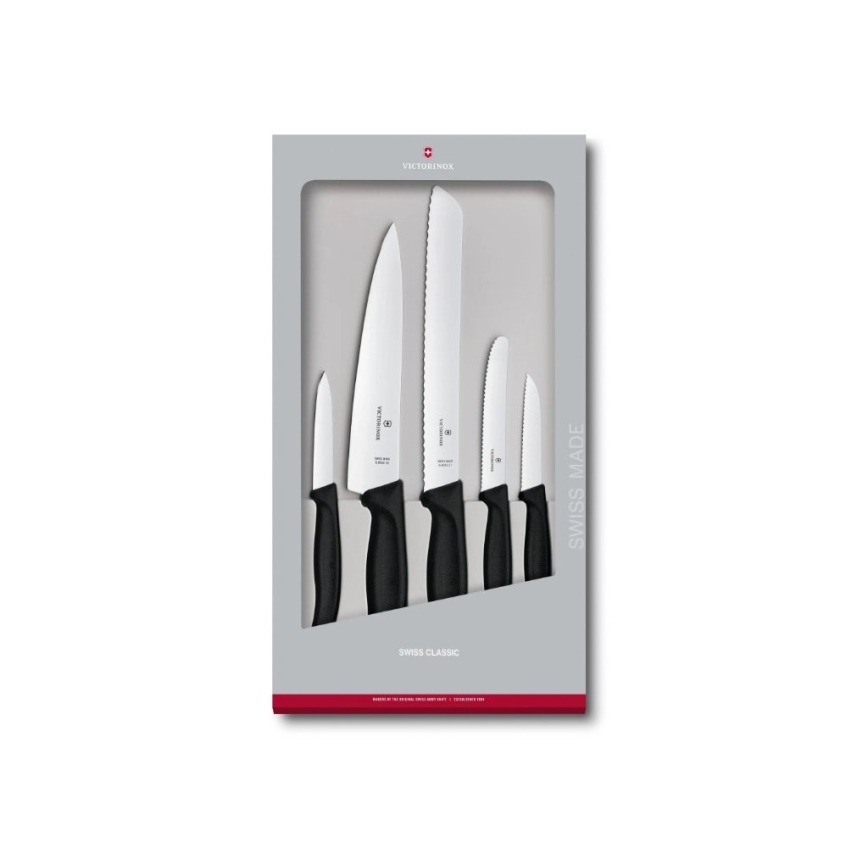 Victorinox - SWISS CLASSIC køkkenknivsæt, 5 dele, sort