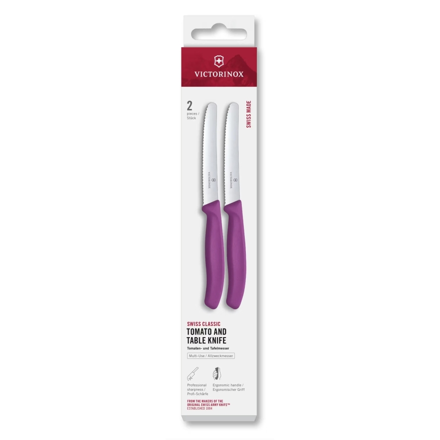 Victorinox - SWISS CLASSIC sæt med grøntsagsknive, 11 cm, 2 stk., lilla