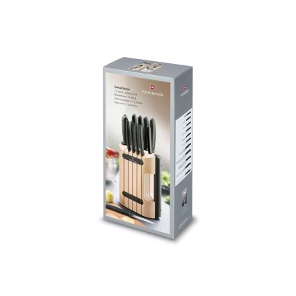 Victorinox - Sæt af køkkenknive i knivblok SWISS CLASSIC, 12 dele, bøg/beige