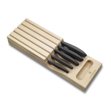 Victorinox - Sæt af køkkenknive med opbevaringsindsats SWISS CLASSIC, 6 stk., bøg/beige