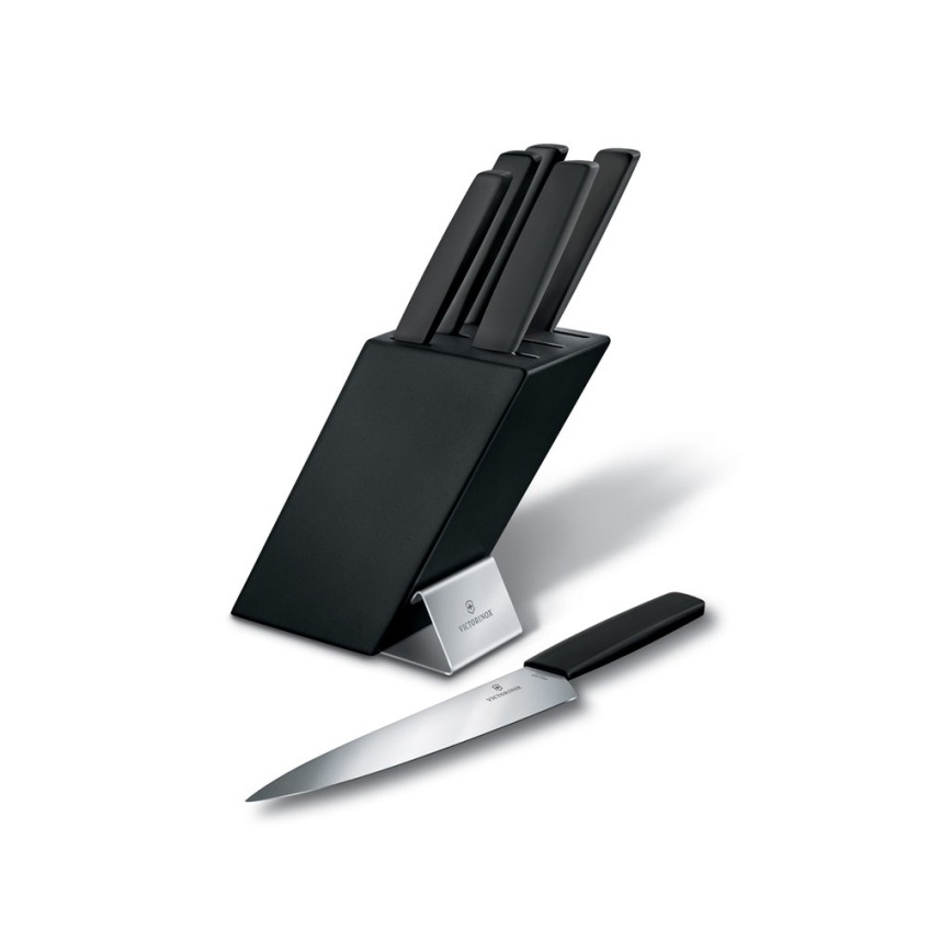 Victorinox - Sæt køkkenknive i knivblok SWISS MODERN 7 stk bøg/sort