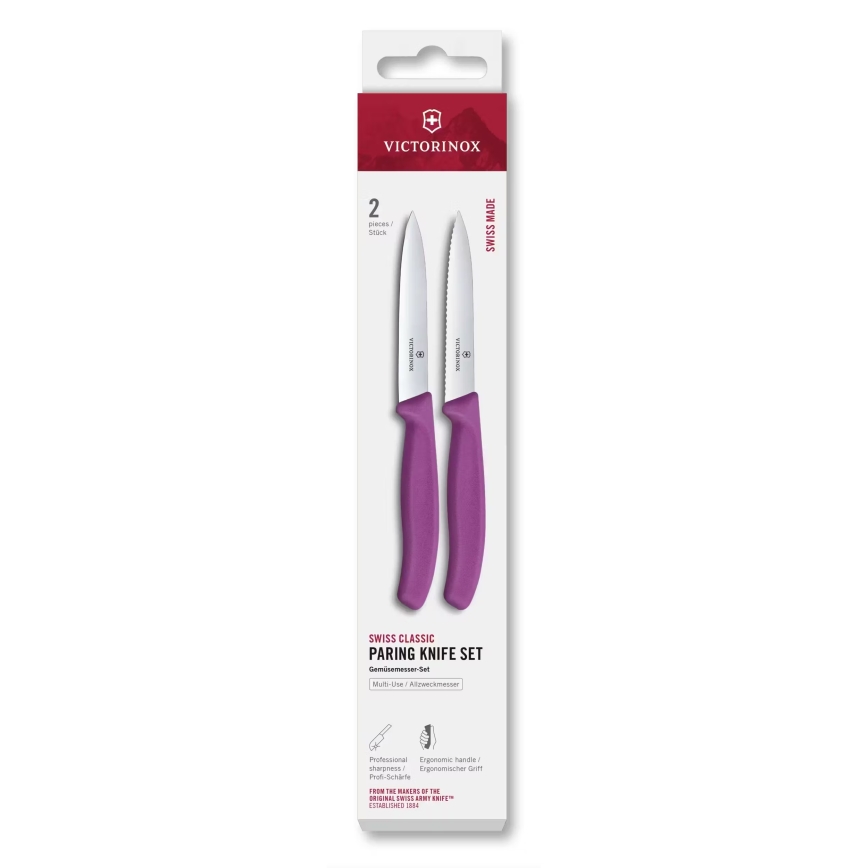 Victorinox - Sæt med 2 grøntsagsknive SWISS CLASSIC 10 cm, lilla