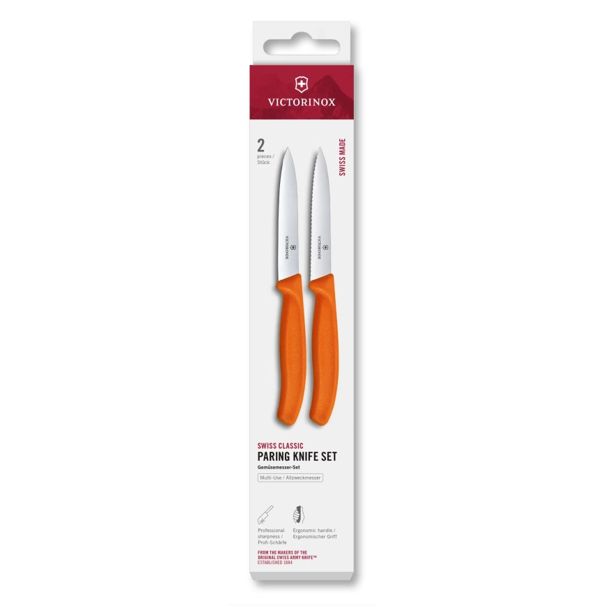 Victorinox - Sæt med 2 grøntsagsknive SWISS CLASSIC 10 cm, orange