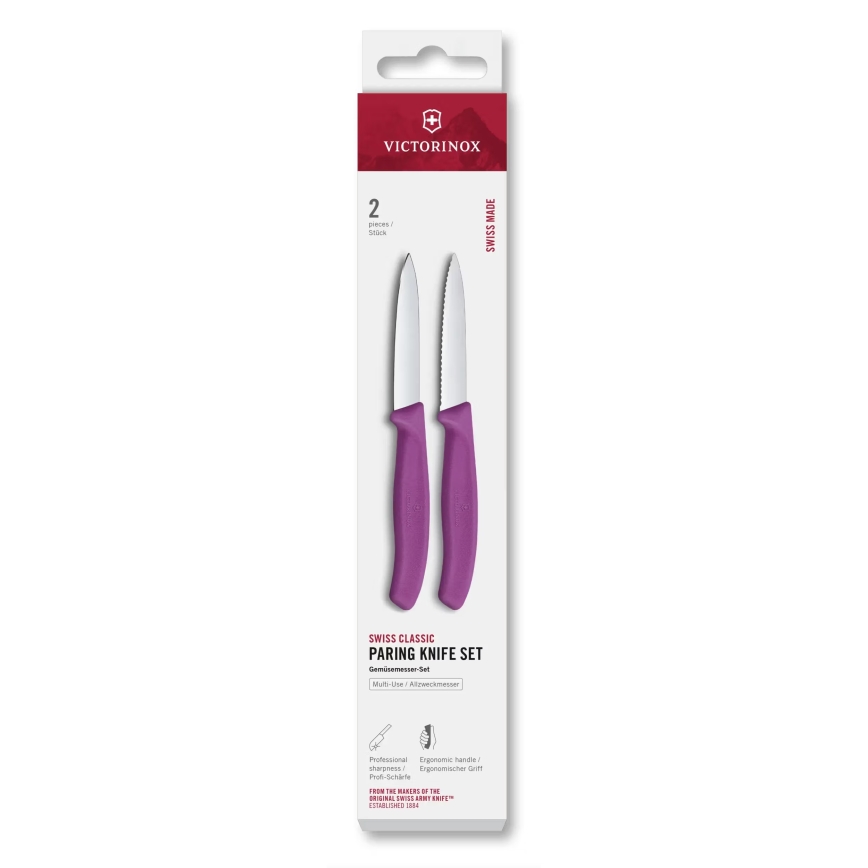 Victorinox - Sæt med 2 grøntsagsknive SWISS CLASSIC 8 cm, lilla