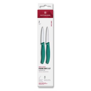 Victorinox - Sæt med 2 grøntsagsknive SWISS CLASSIC, 8 cm, turkis