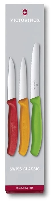 Victorinox - Sæt med 3 køkkenknive til grøntsager, farvemix