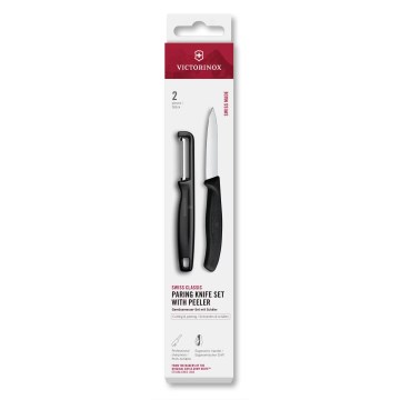 Victorinox - Sæt med køkkenkniv og skræller SWISS CLASSIC, sort