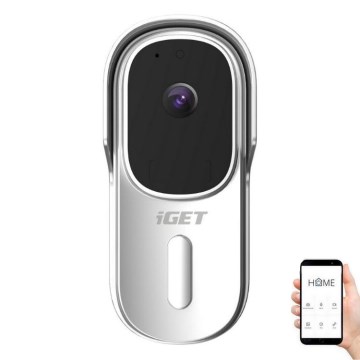 Video dørklokke med bevægelsessensor Full HD 1080p 5200 mAh IP65 Wi-Fi Tuya hvid